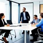 직원 참여를 높이는 포용적 정책 - Open Communication in a Modern Office**

"A diverse group of fully clothed professionals in a bright...